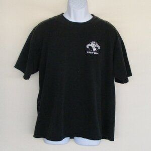 VAN HALEN CREW Concert Tshirt, XL, Black, HOLES, Vintage, Short sleeves, Roadie